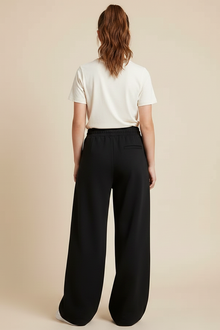Pantalon Noir Ample Fluide Décontracté Fille - Molleton - vue 2