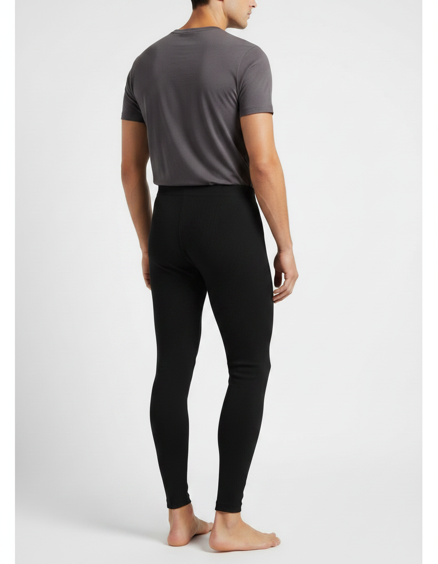 Pantalon Noir Côtelé Slim Basique Homme - Maille - vue 2