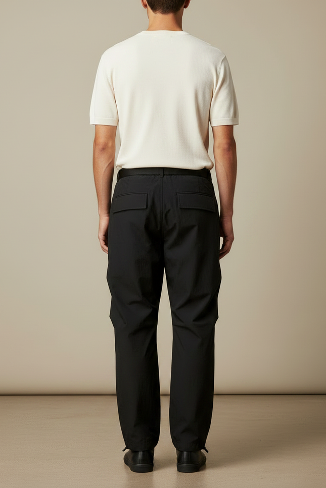 Pantalon Noir Homme Cargo Sportif Ample Décontracté - Polyester - vue 2