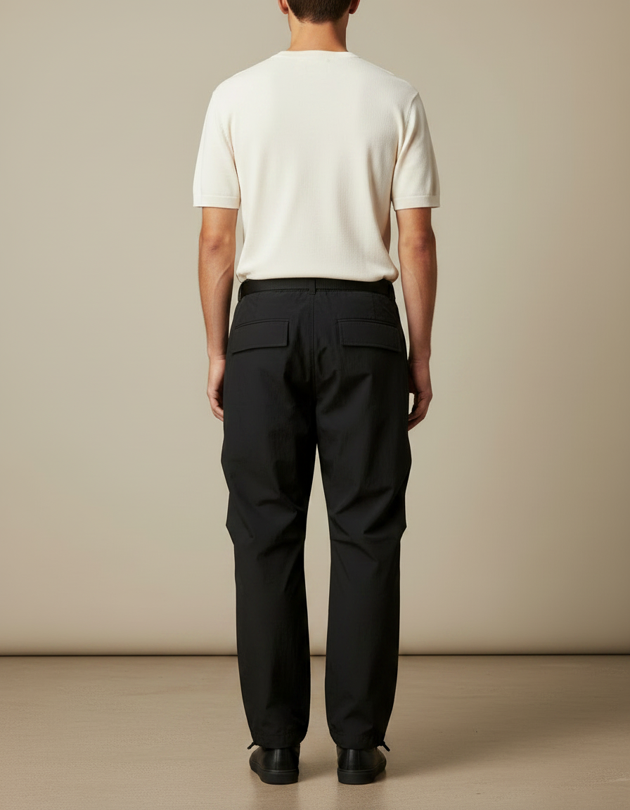 Pantalon Noir Homme Cargo Sportif Ample Décontracté - Polyester - vue 2