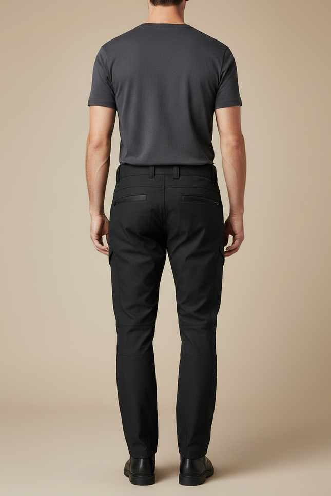 Pantalon Noir Homme Cargo Technique Urbain Ajusté - Gabardine - vue 2