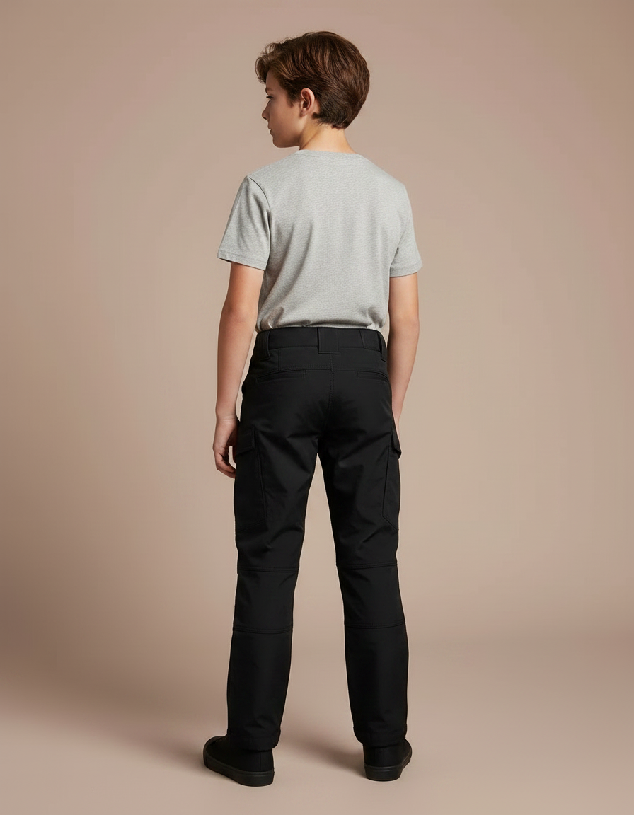 Pantalon Noir Cargo Tactique Décontracté Garçon - Toile - vue 2