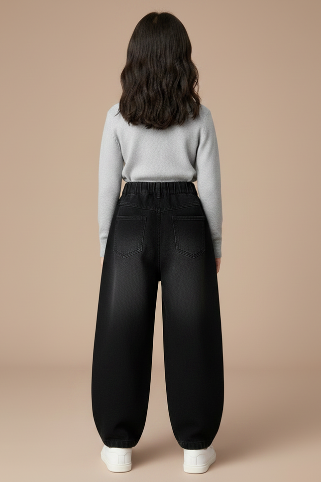 Pantalon Noir Ample Étoile Lavé Enfant - Jean - vue 2