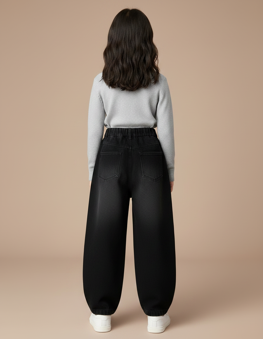 Pantalon Noir Ample Étoile Lavé Enfant - Jean - vue 2