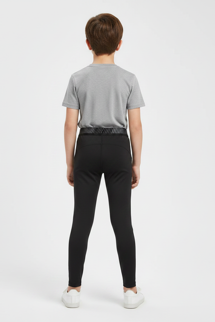 Pantalon Noir Extensible Coupe Ajustée Enfant - Polyester - vue 2