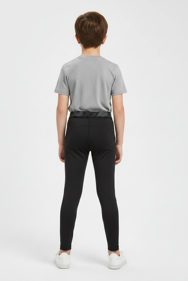 Pantalon Noir Extensible Coupe Ajustée Enfant - Polyester - vue 2
