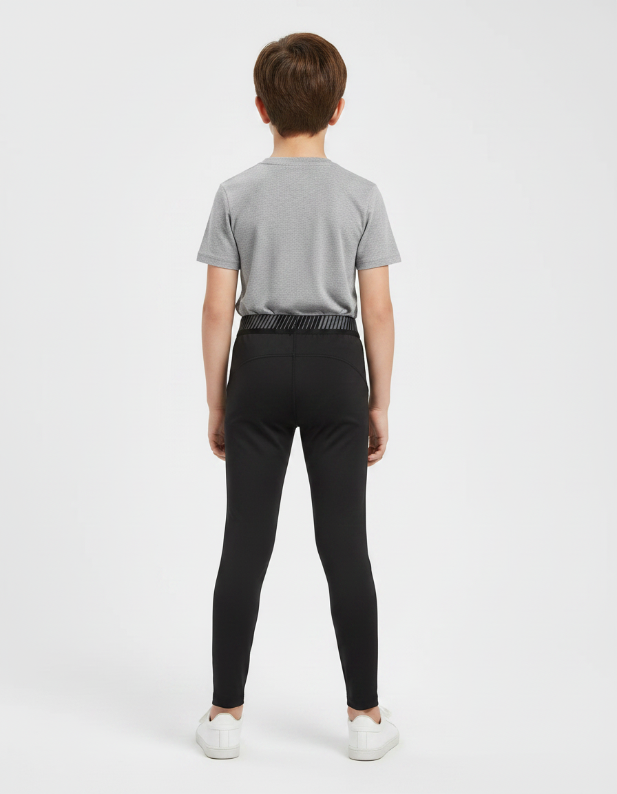 Pantalon Noir Extensible Coupe Ajustée Enfant - Polyester - vue 2