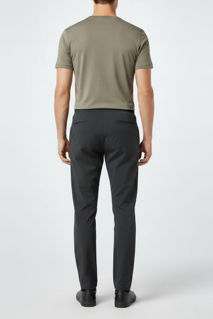 Pantalon Noir Léger Respirant Extensible Décontracté Homme - Polyester - vue 2