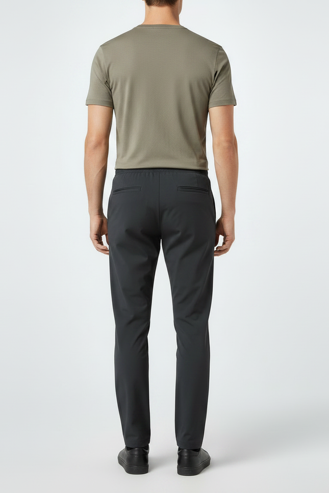 Pantalon Noir Léger Respirant Extensible Décontracté Homme - Polyester - vue 2
