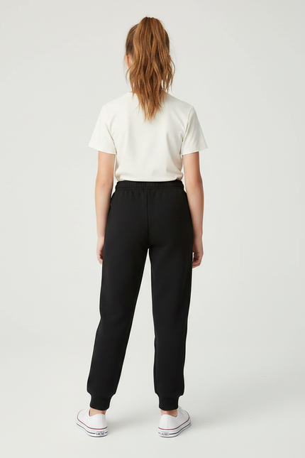Pantalon Noir Molleton Imprimé Confortable Décontracté - vue 2