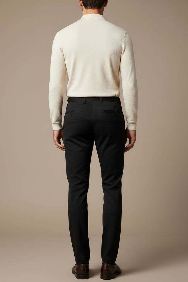 Pantalon Noir Slim Habillé Extensible Homme - Polyester - vue 2