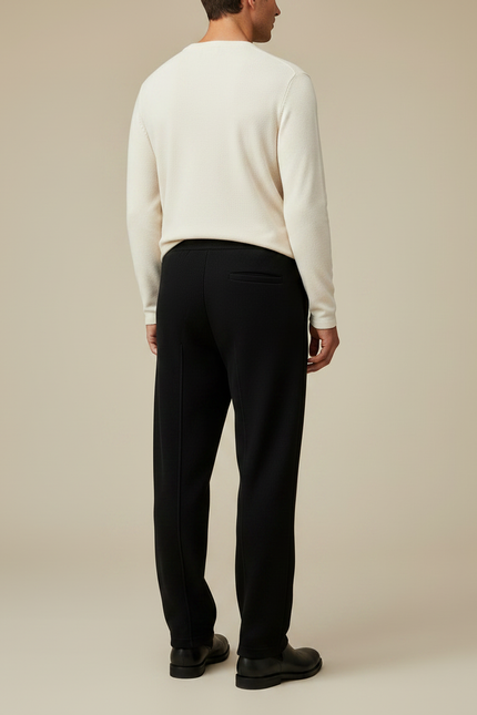 Pantalon Noir Ample Texturé Couture Homme - Cordé - vue 2