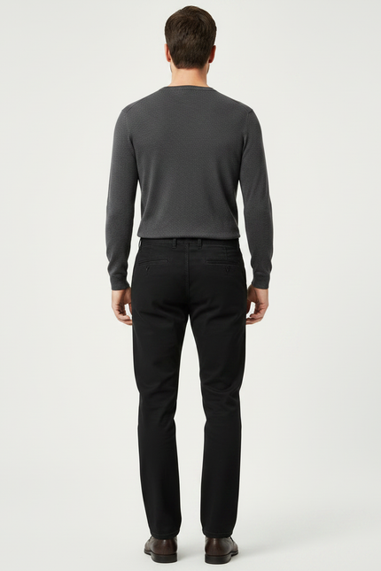 Pantalon Noir Slim Business Droit Élastique - Gabardine - vue 2