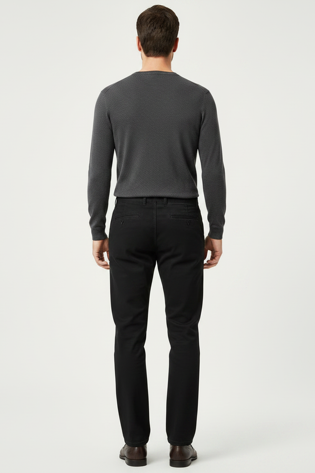 Pantalon Noir Slim Business Droit Élastique - Gabardine - vue 2