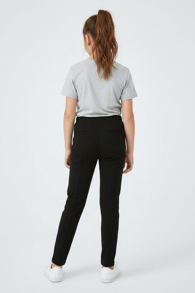 Pantalon Noir Coton Élastique Skinny Enfant - Molleton - vue 2
