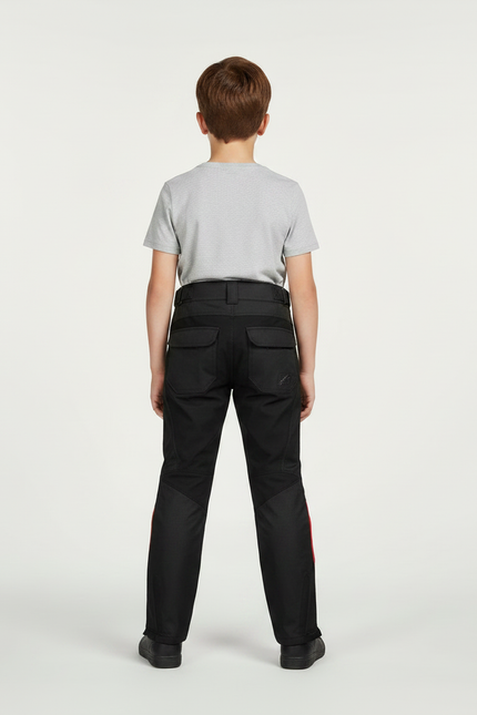 Pantalon Noir Moto Enfant Sportif Renforcé - Polyester - vue 2