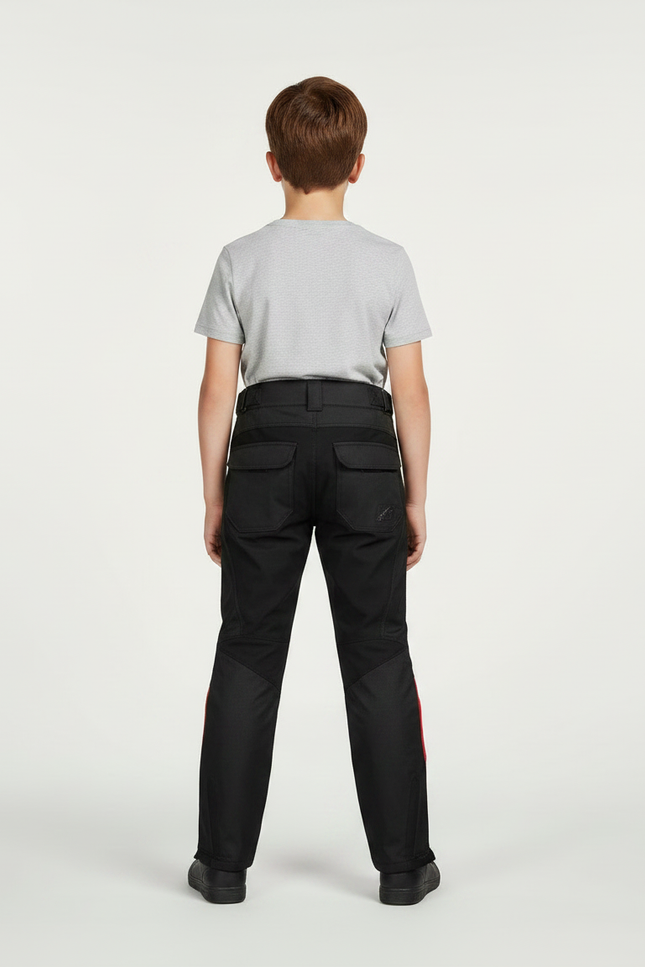 Pantalon Noir Moto Enfant Sportif Renforcé - Polyester - vue 2