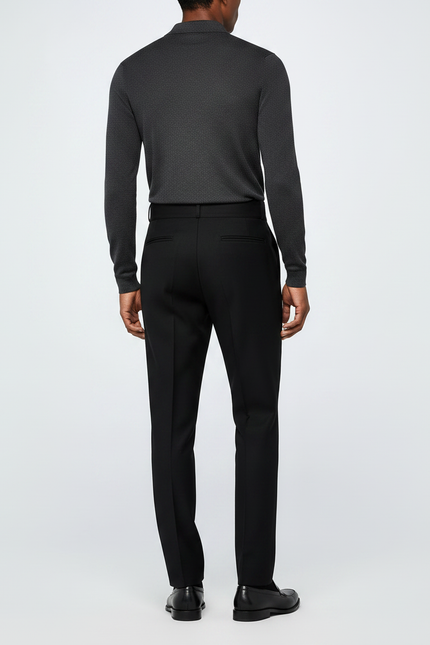Pantalon Noir Habillé Élégant Droit Homme - Gabardine - vue 2