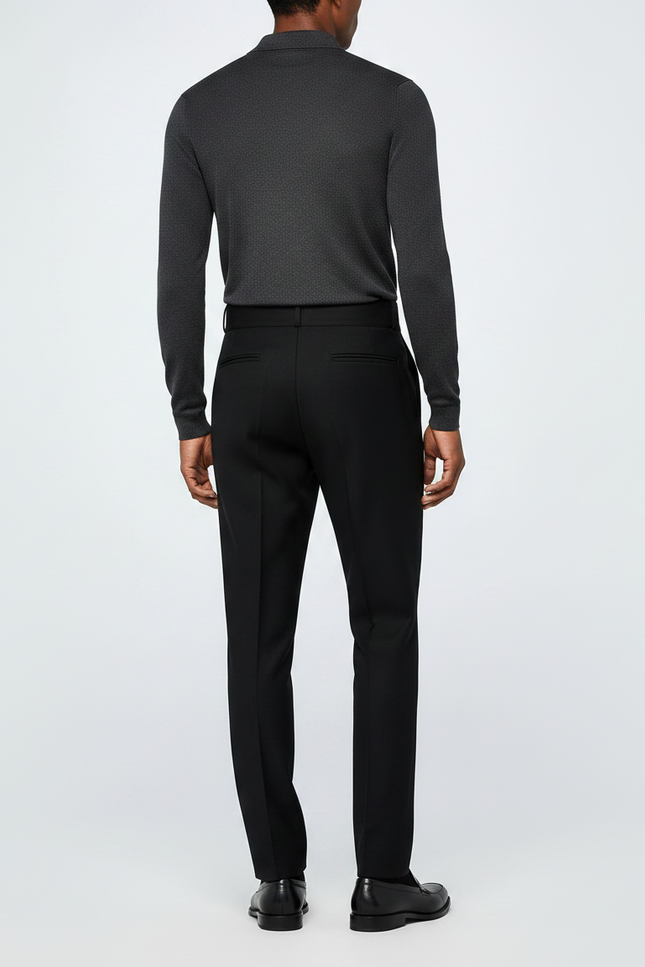 Pantalon Noir Habillé Élégant Droit Homme - Gabardine - vue 2