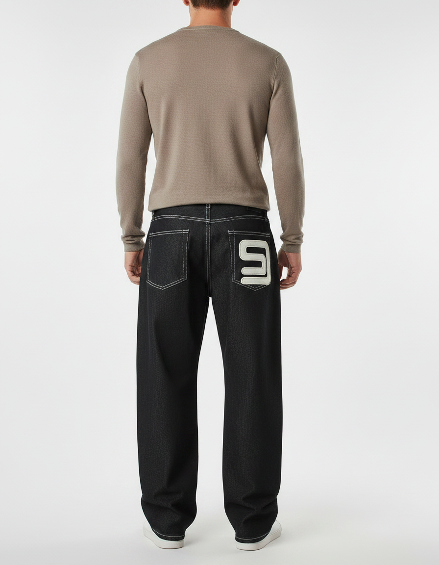 Pantalon Jean Homme Noir - vue 2