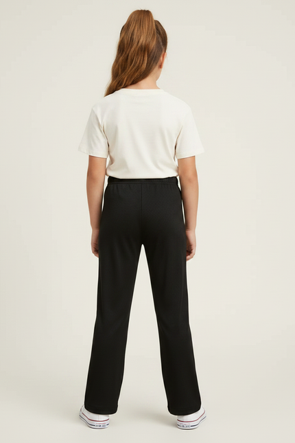 Pantalon Noir Côtelé Ample Enfant - Cordé - vue 2