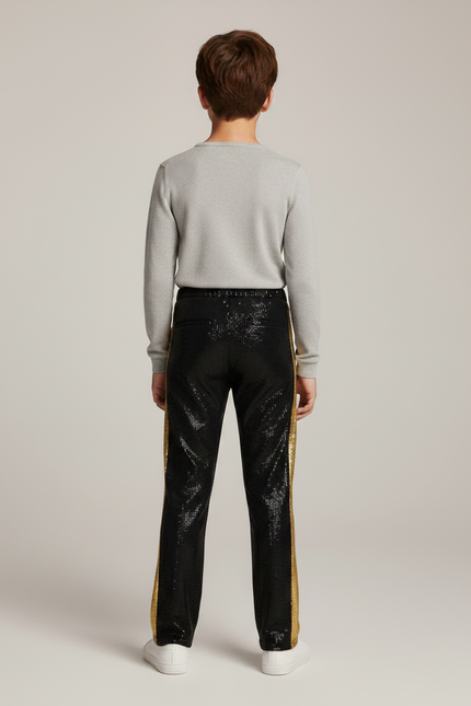Pantalon Noir A Paillette - Polyester - vue 2