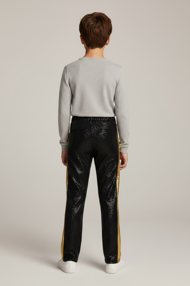 Pantalon Noir A Paillette - Polyester - vue 2