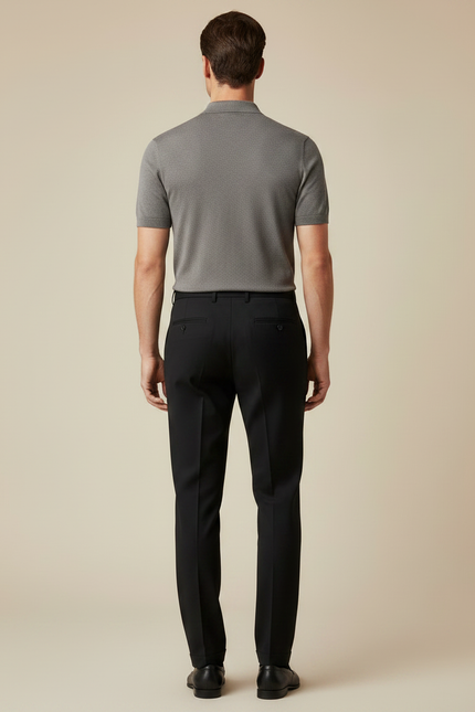 Pantalon Noir Habillé Slim Stretch Business Homme - Gabardine - vue 2
