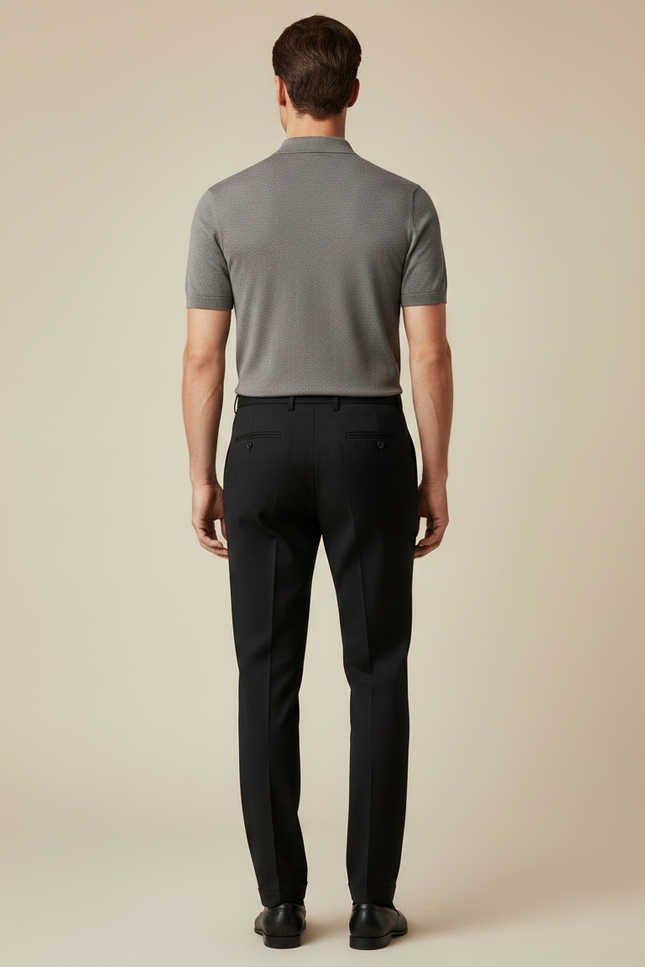 Pantalon Noir Habillé Slim Stretch Business Homme - Gabardine - vue 2