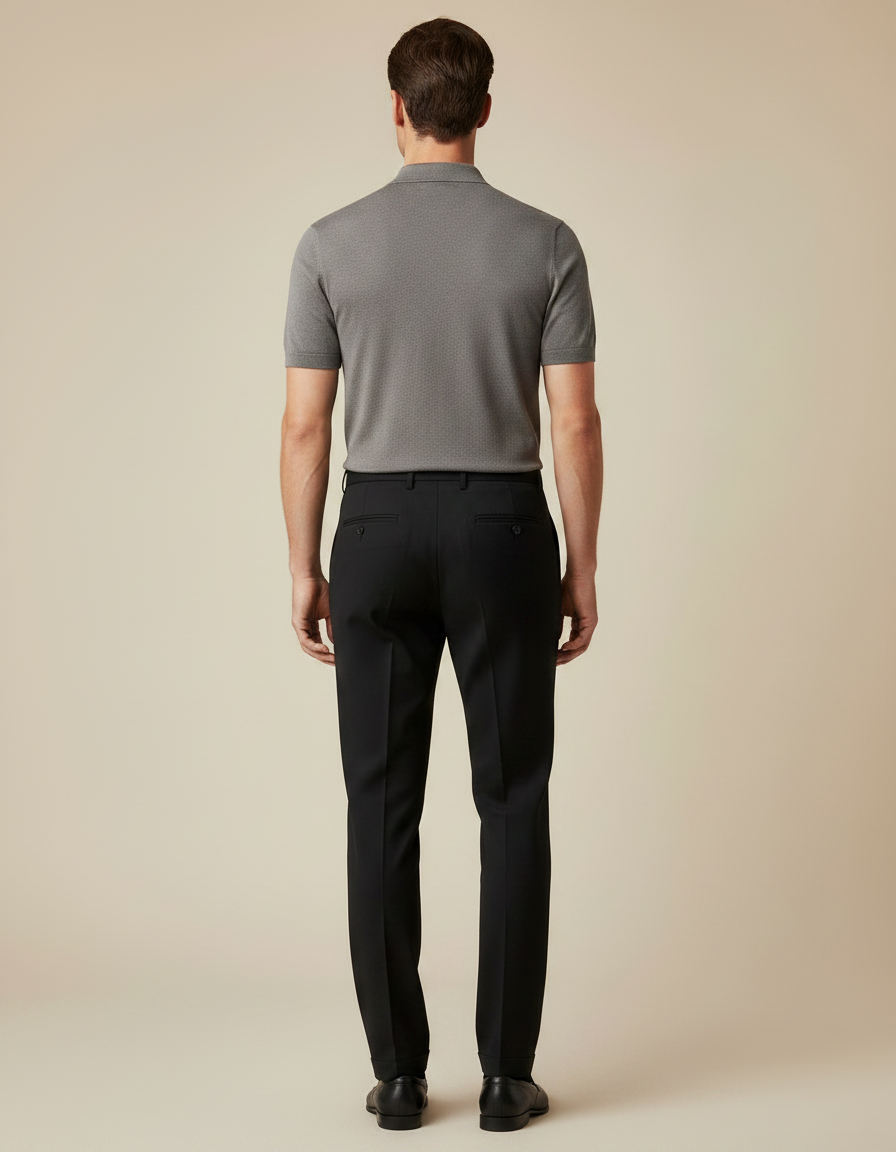 Pantalon Noir Habillé Slim Stretch Business Homme - Gabardine - vue 2
