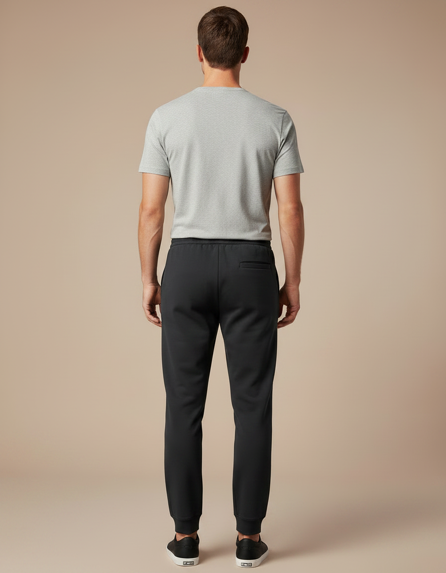 Pantalon Jogging Noir - Molleton - vue 2