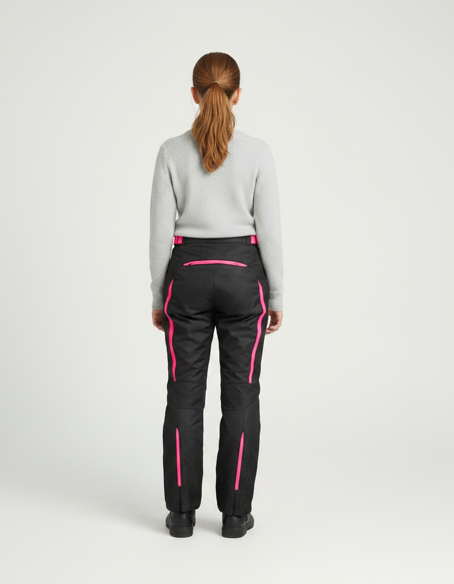 Pantalon Noir Moto Fille Réfléchissant Imperméable - Polyester - vue 2