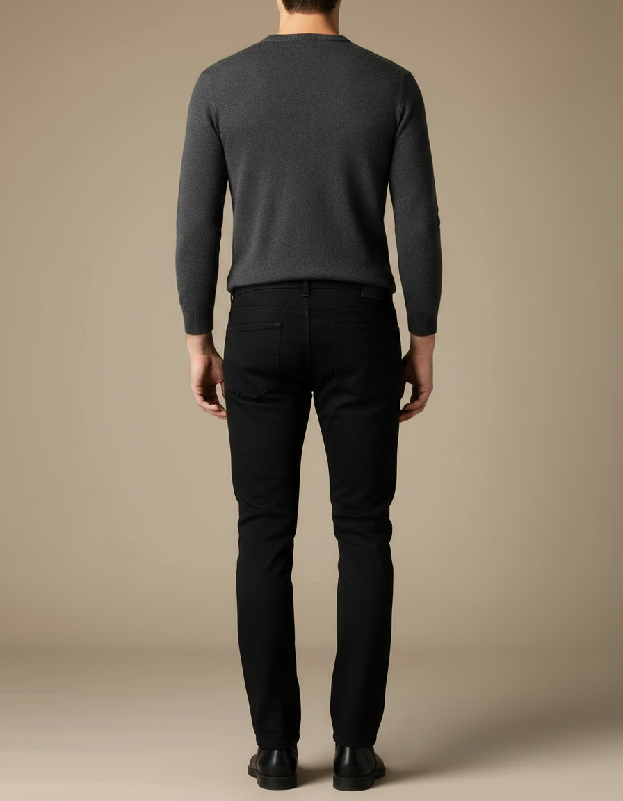 Pantalon Homme Jean Noir - vue 2