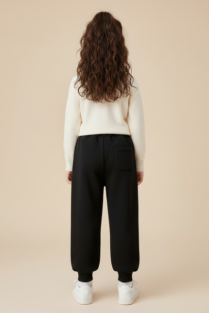 Pantalon Noir Molletonné Confortable Lapins Cœurs Fille - vue 2