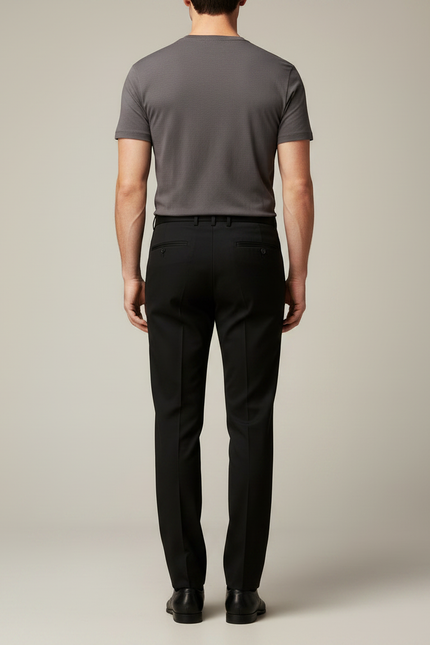 Pantalon Noir Homme Classique Habillé Élégant - Gabardine - vue 2