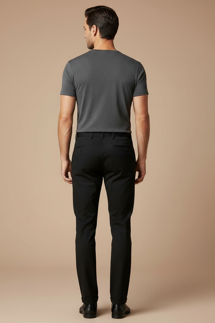 Pantalon Noir Droit Classique Confortable Homme - Gabardine - vue 2