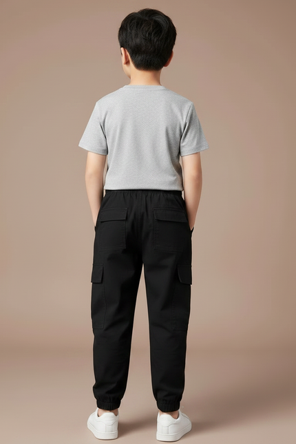 Pantalon Treillis Noir - Toile - vue 2