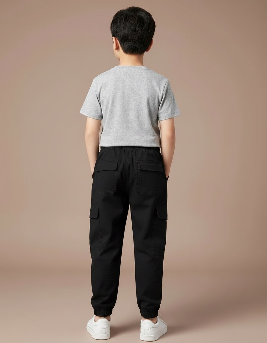 Pantalon Treillis Noir - Toile - vue 2