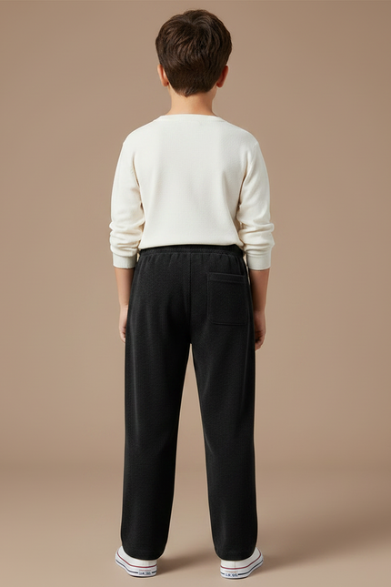Pantalon Noir Côtelé Décontracté Ample Confortable Garçon - Cordé - vue 2