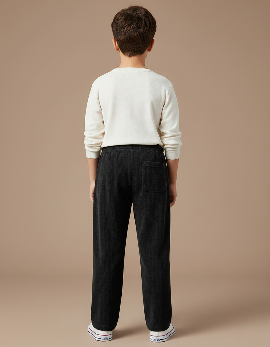 Pantalon Noir Côtelé Décontracté Ample Confortable Garçon - Cordé - vue 2