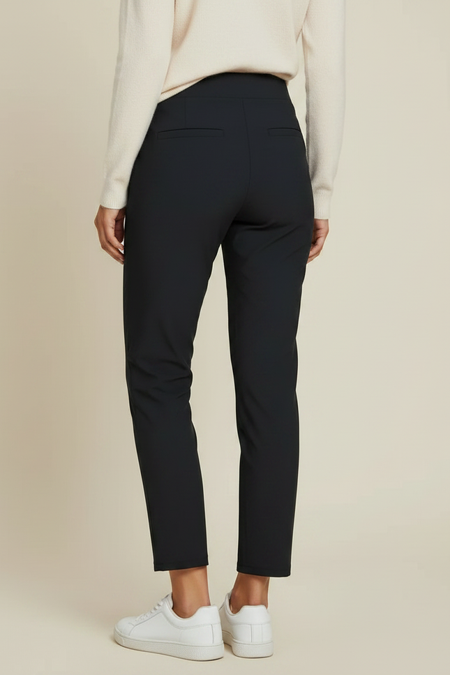 Pantalon Noir Slim Extensible Taille Haute Femme - Gabardine - vue 2