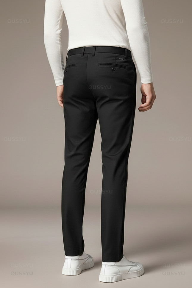 Pantalon Noir Homme Slim Fit Extensible Décontracté - Polyester - vue 2