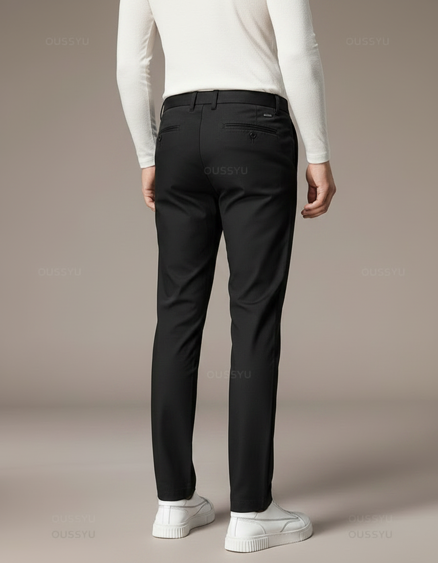 Pantalon Noir Homme Slim Fit Extensible Décontracté - Polyester - vue 2
