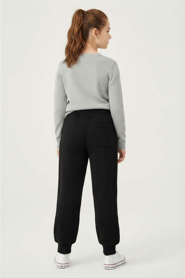 Pantalon Noir Molletonné Confortable Enfant - vue 2