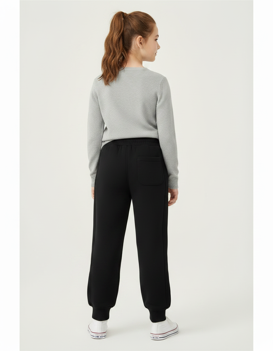 Pantalon Noir Molletonné Confortable Enfant - vue 2