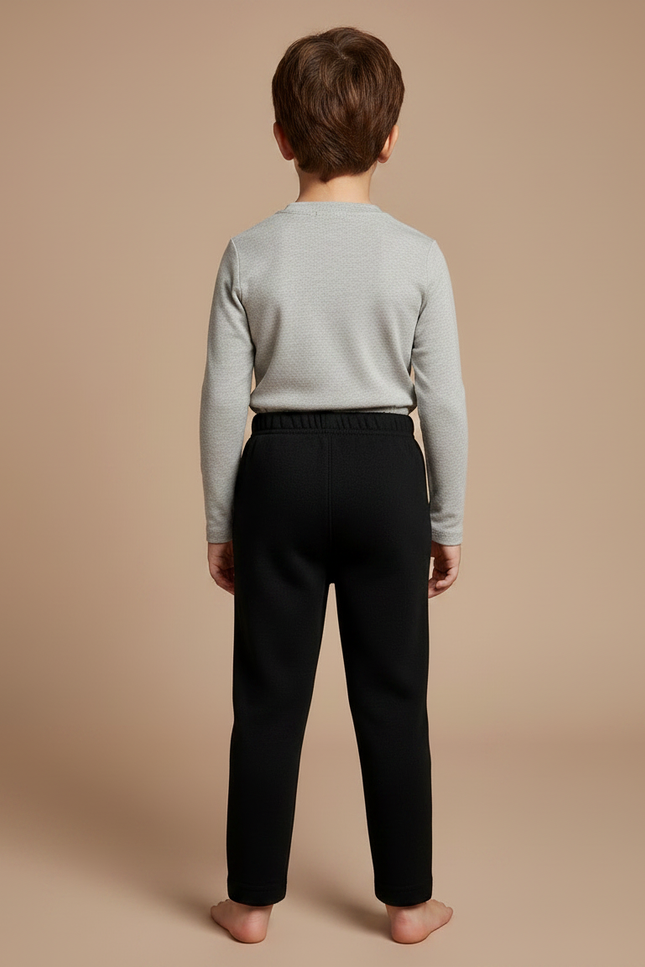 Pantalon Noir Molletonné Confortable Enfant Élastique - vue 2