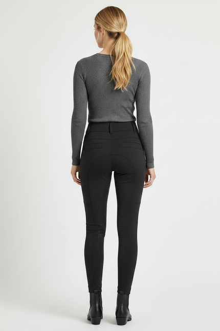 Pantalon Noir Équitation Respirant Adhérent Femme Sport - Polyester - vue 2