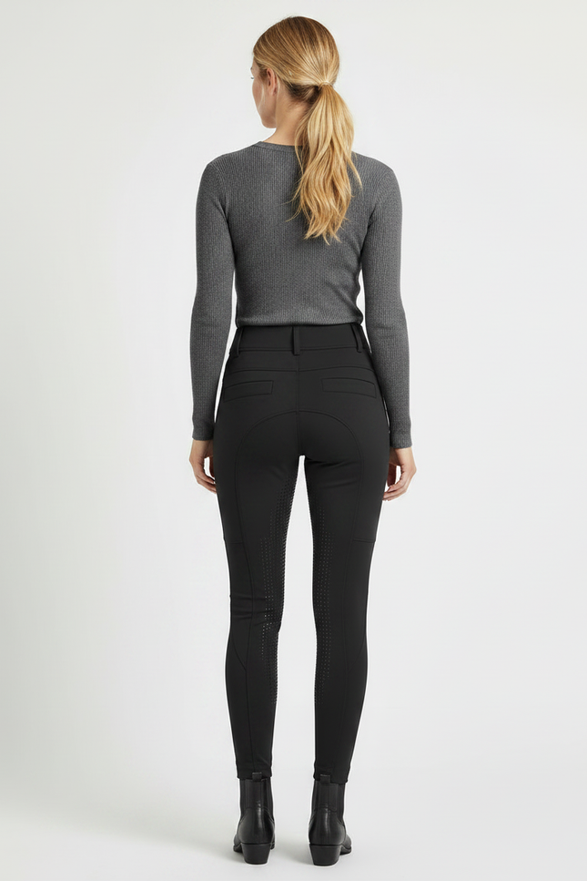 Pantalon Noir Équitation Respirant Adhérent Femme Sport - Polyester - vue 2
