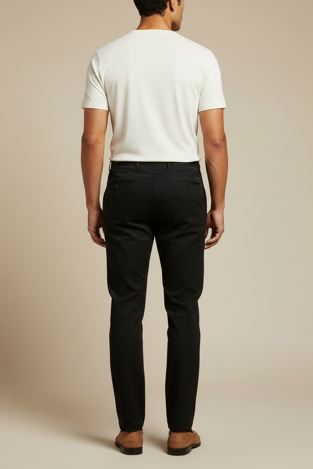 Pantalon Noir Droit Habillé Élégant Homme Business - Gabardine - vue 2