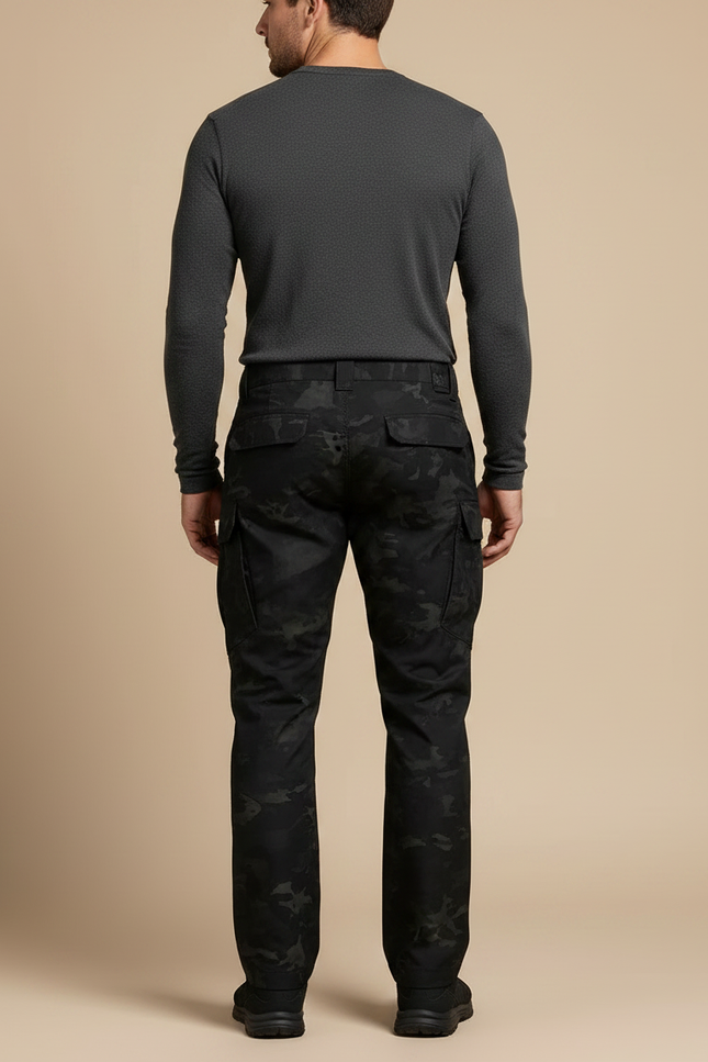 Pantalon Tactique Militaire Noir - Toile - vue 2